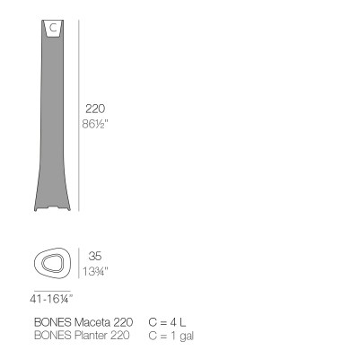 Macetero Bones 35 Vondom Ficha Tcnica