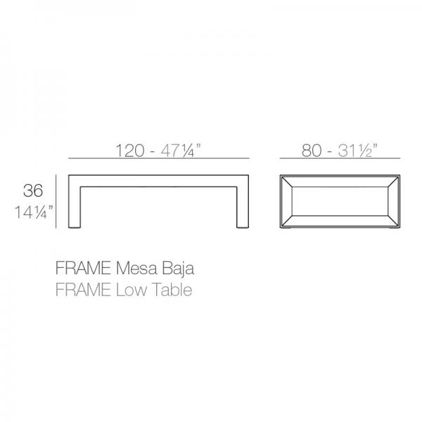 Mesa baja Frame Vondom Ficha Tecnica