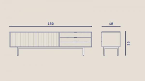 Sierra Mueble Tv Cajones Teulat Ficha Medidas 180