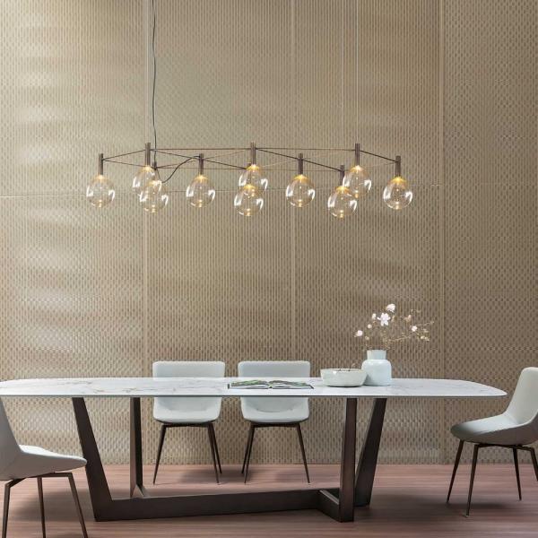Lámpara techo Sofì estructura 10 luces